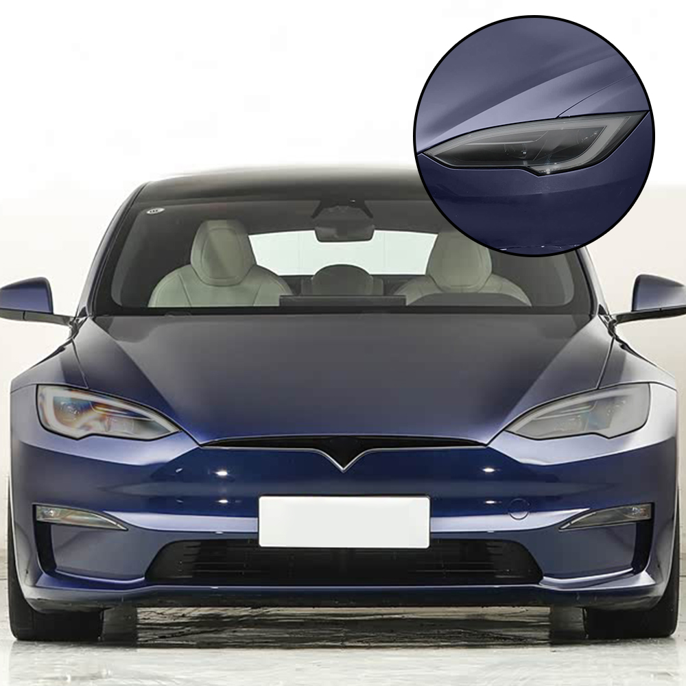 Vinyl Figure Blank - Premium hoogglans rookzwarte TPU auto koplamp
